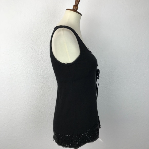 J. Crew Frayed Edge Beaded Hem Tank Top T173 - Picture 7 of 8